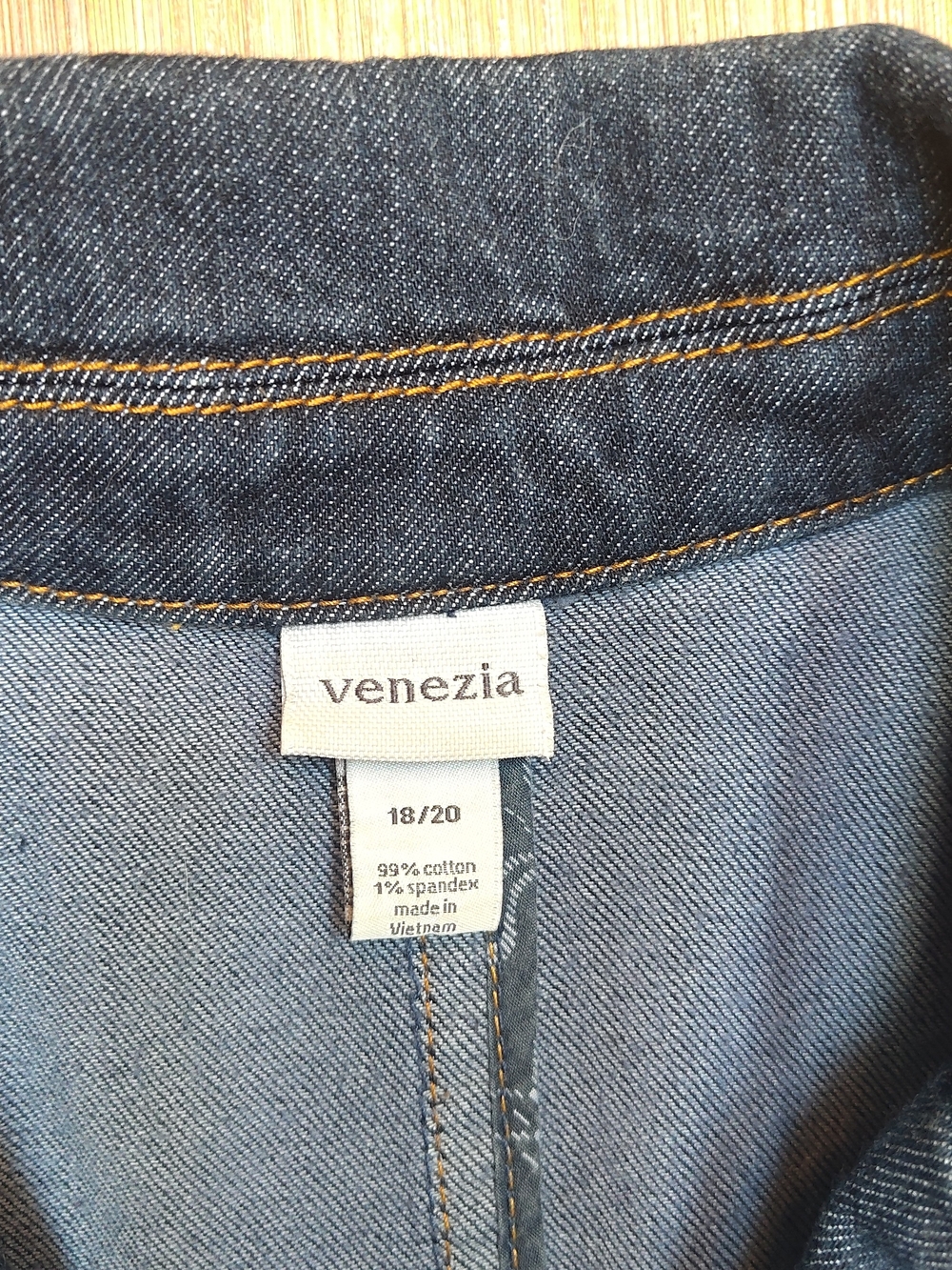 Venezia Denim Blazer Jacket Blue Button Front Tailored Plus Sz 18/20 Stretch - Picture 2 of 6